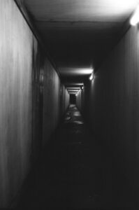 Hallways at night by Jon Passow